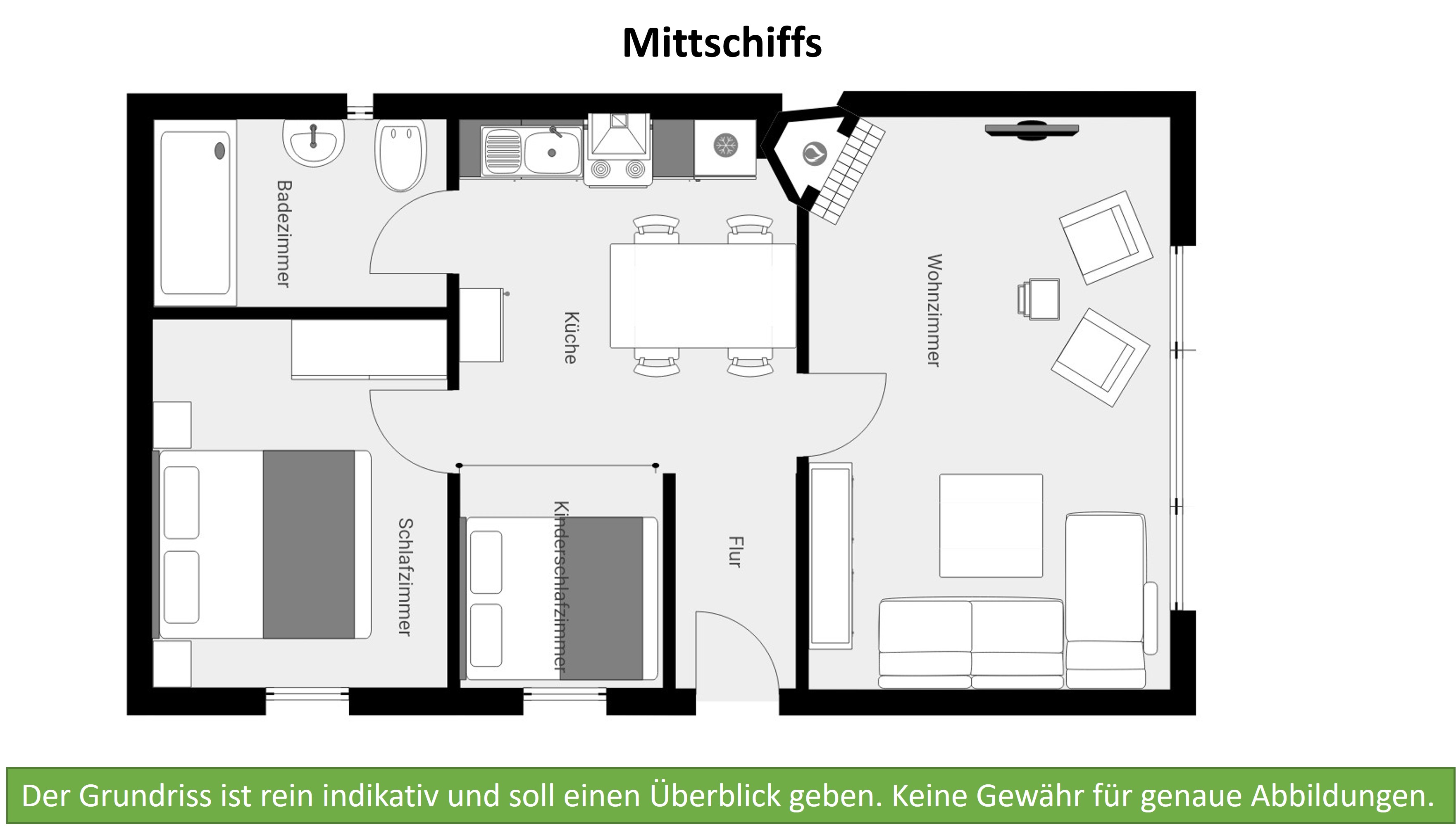 Mittschiffs Grundriss